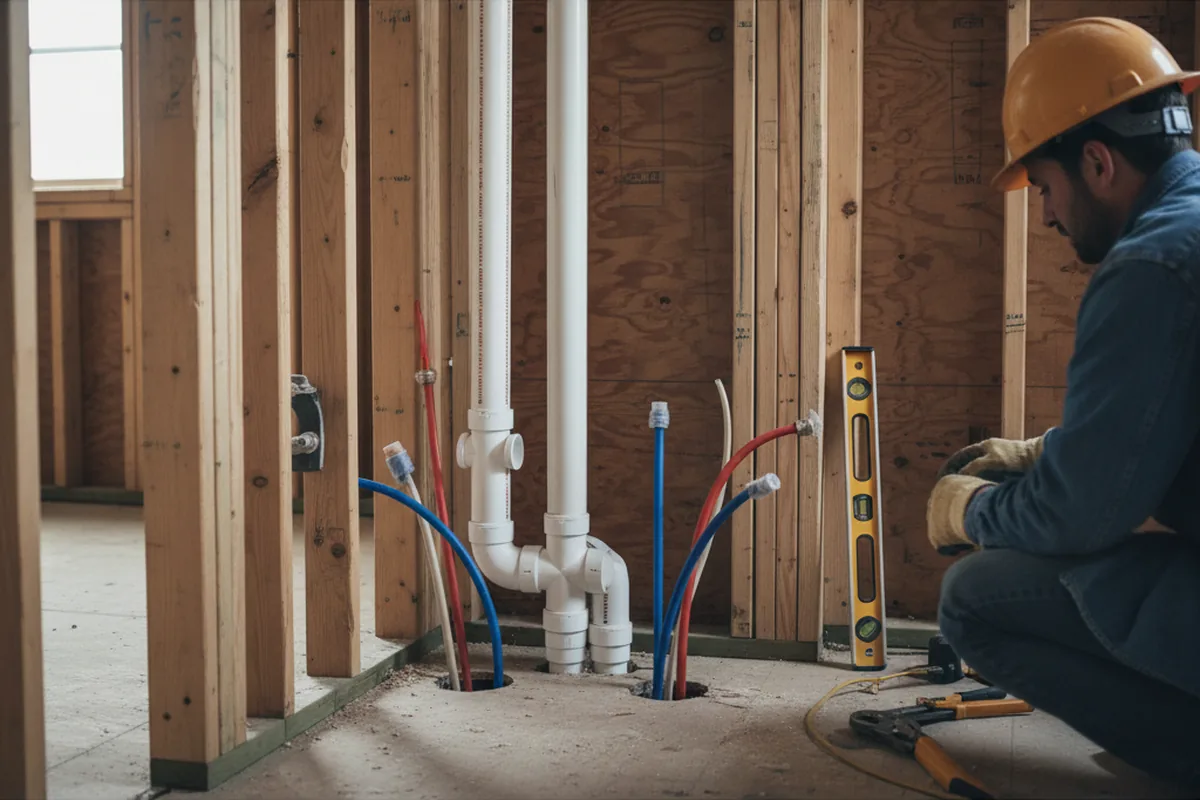 Drain and supply rough-in during Drain Cleaning in Ducor